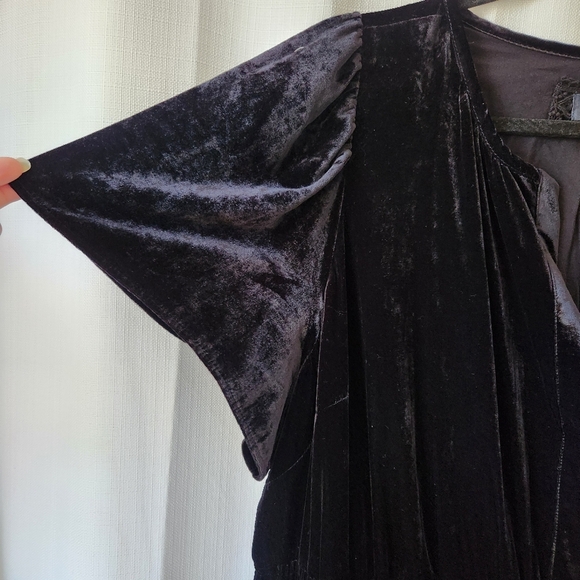 Maeve By Anthropologie Somerset Black Velvet Short Sleeve Mini Dress Size 3X - Picture 6 of 15